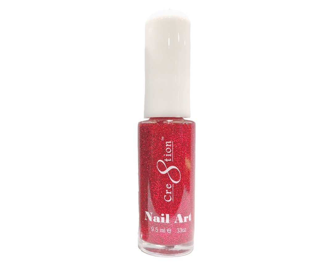 Cre8tion Nail Art Striper (Lacquer) - Red Glitter
