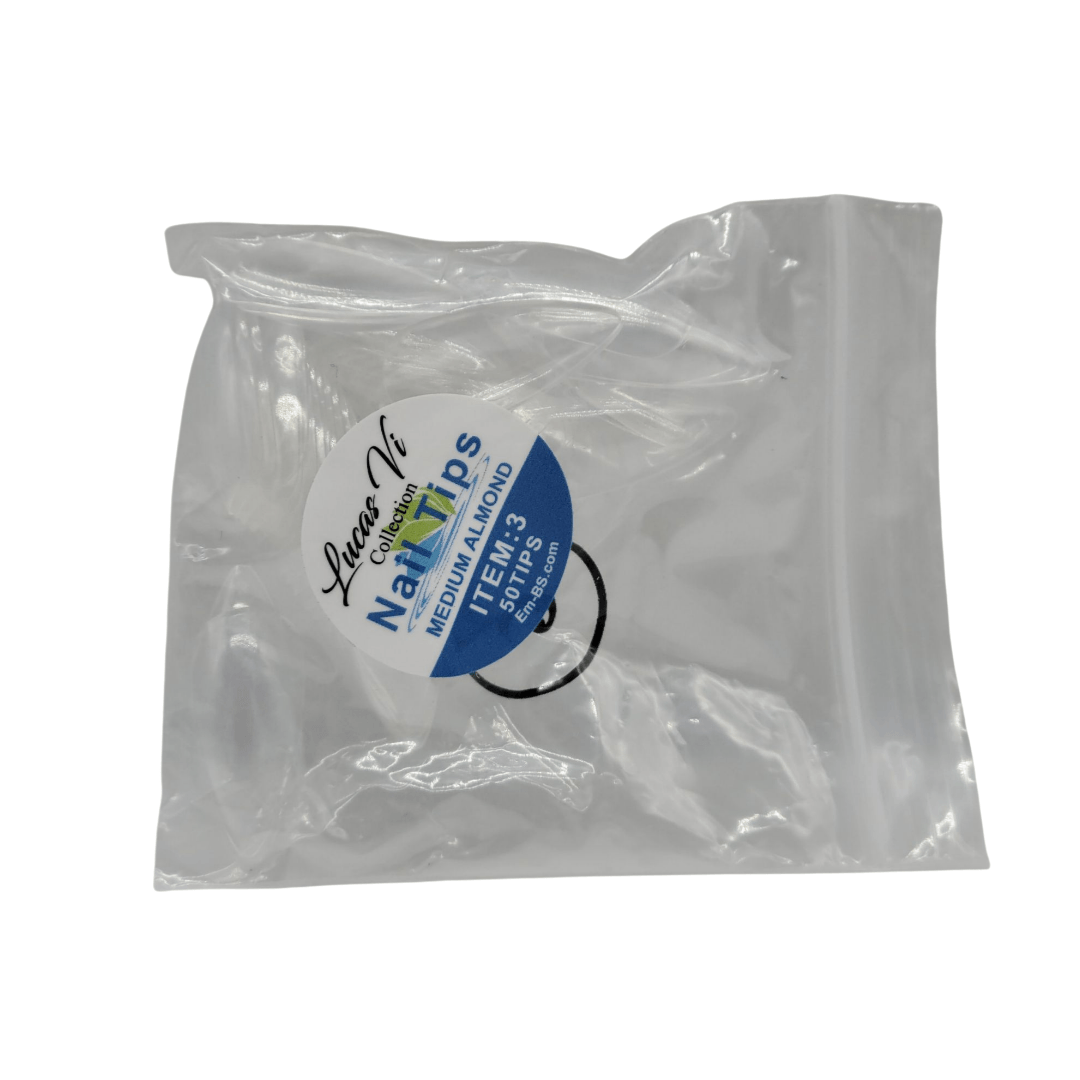 Lucas Vi Soft Gel Extension Clear Tips - Medium Almond #3