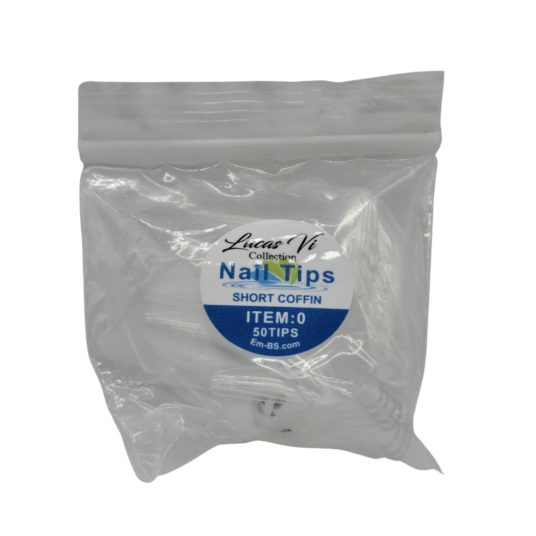 Lucas Vi Soft Gel Extension Clear Tips - Short Coffin #0