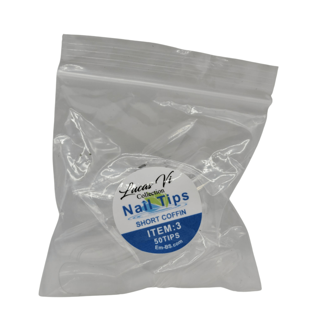Lucas Vi Soft Gel Extension Clear Tips - Short Coffin #3