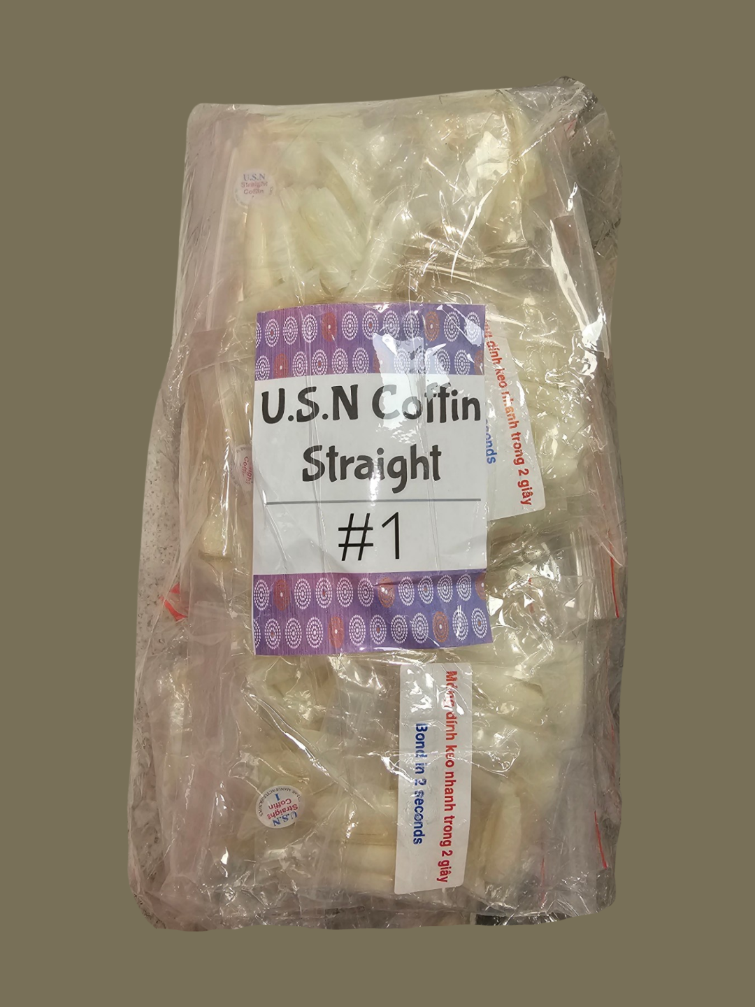 #1 - U.S.N Coffin Straight Nail Tip - BIG BAG 100pcs