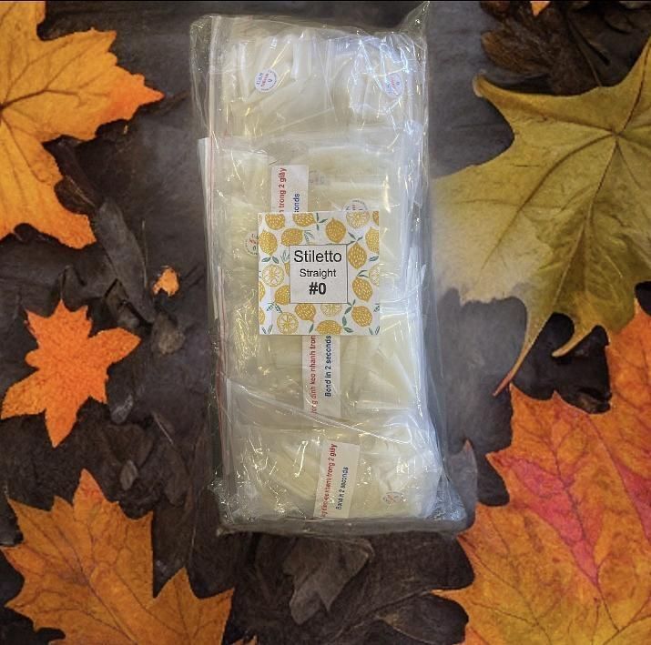 #0 - U.S.N Stiletto Straight Nail Tip - BIG BAG 100pcs