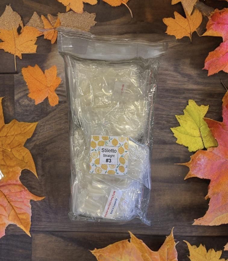 #3 - U.S.N Stiletto Straight Nail Tip - BIG BAG 100pcs