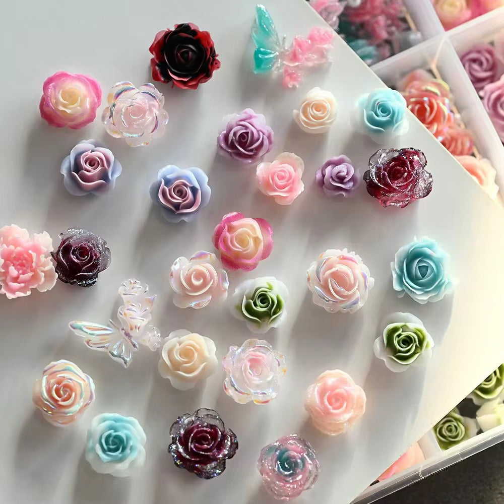 12 grid resin floral rhinestones