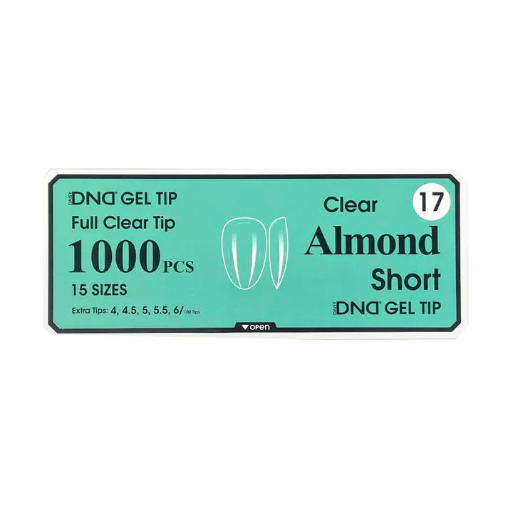DND Clear Gel Tips 1000 PC #17 Short Almond