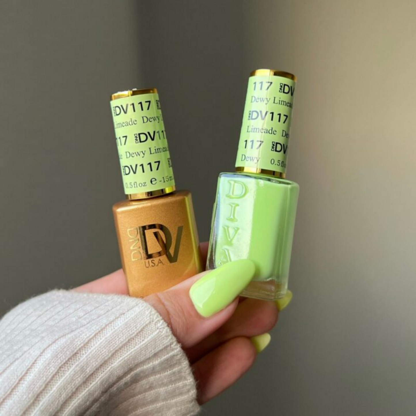 DND DIVA Gel and Lacquer Nail Polish Duo 117 Dewy Limeade