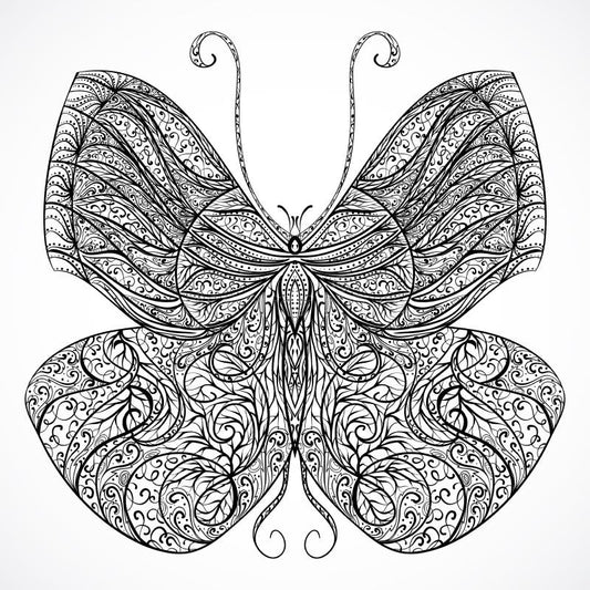 Black & white floral butterfly forms (100pcs)