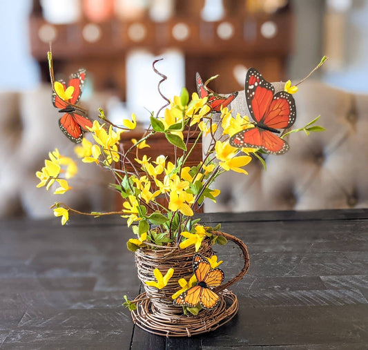 Orange floral butterfly forms (100 pcs)