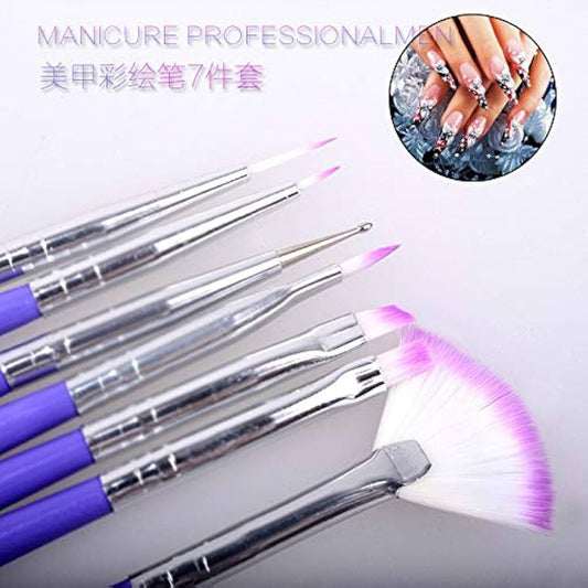 Purple manicure brush pack (12pcs)