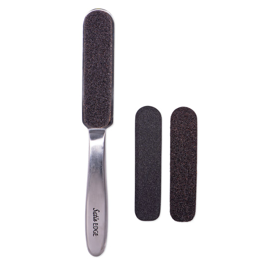 Satin edge stainless steel foot