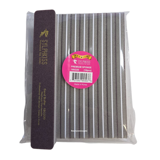 Sylphkiss grey sponge file 180/220 single