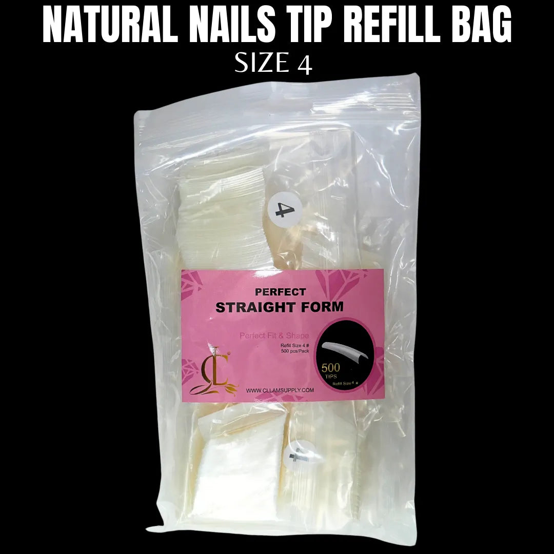 US Nails natural straight square tips #4