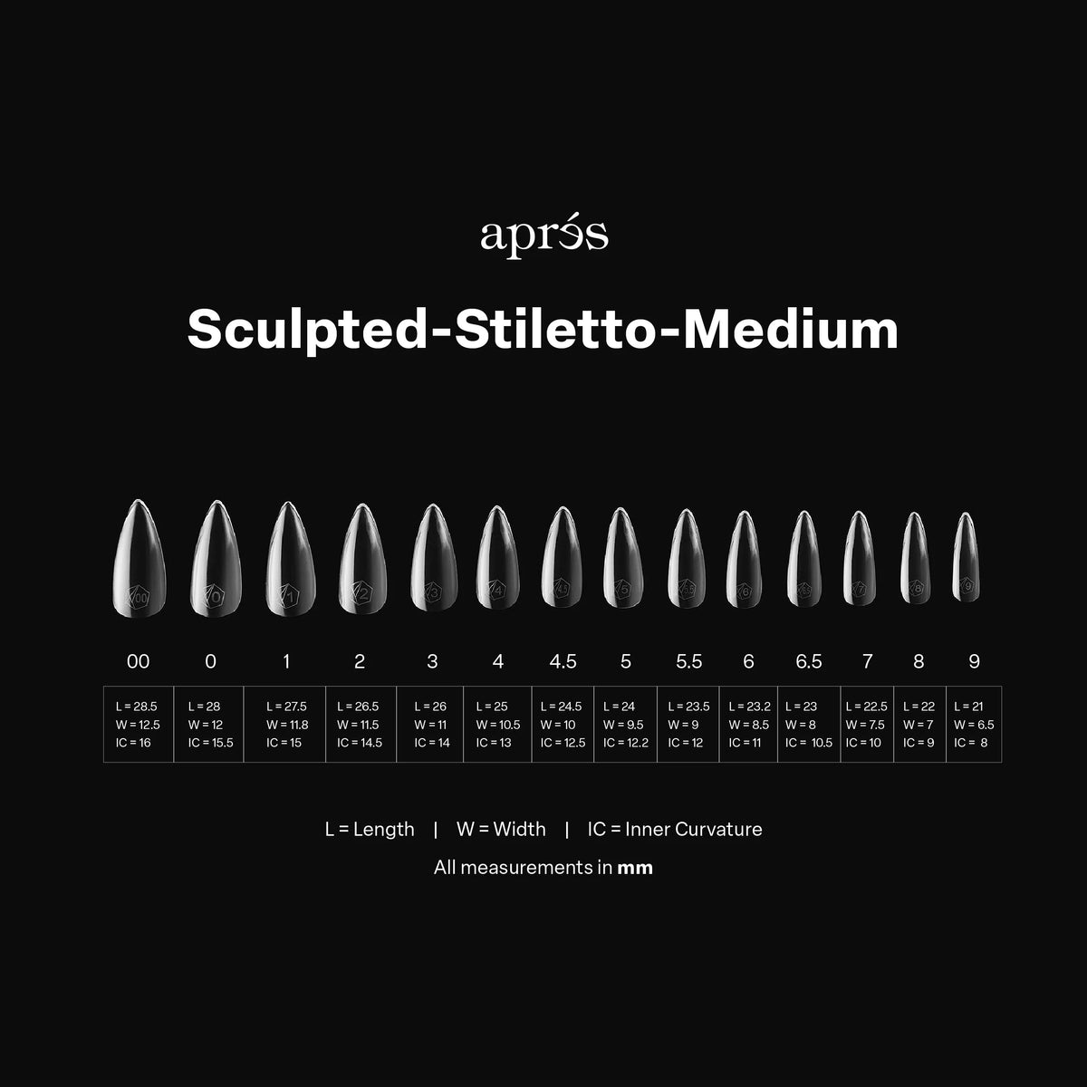apres gel-x tip box - s-stl-m (600pcs)