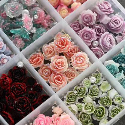 12 grid resin floral rhinestones