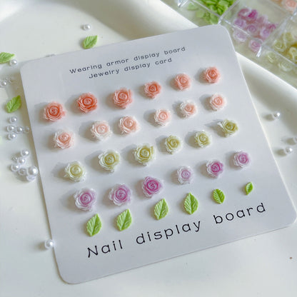 12 grid resin floral rhinestones