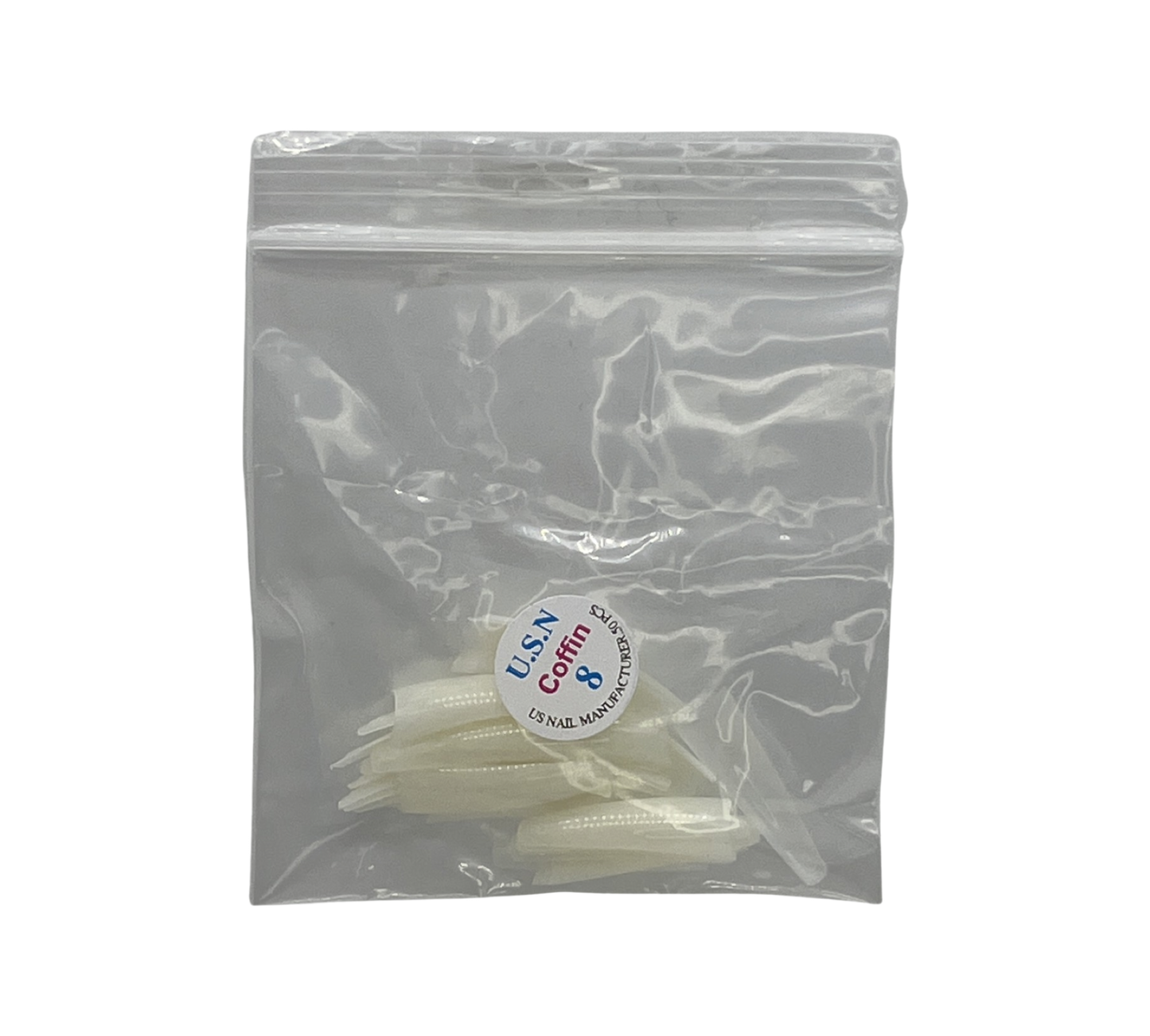 Coffin Natural Nail Tip #8