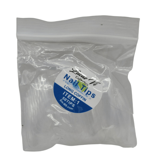 Lucas Vi Soft Gel Extension Clear Tips - Long Coffin #1