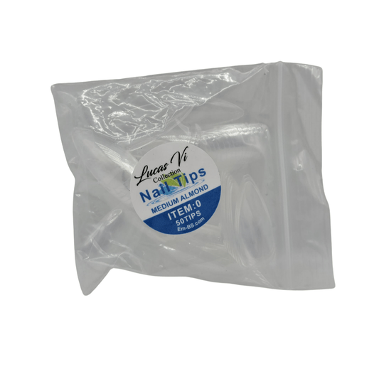 Lucas Vi Soft Gel Extension Clear Tips - Medium Almond  #0