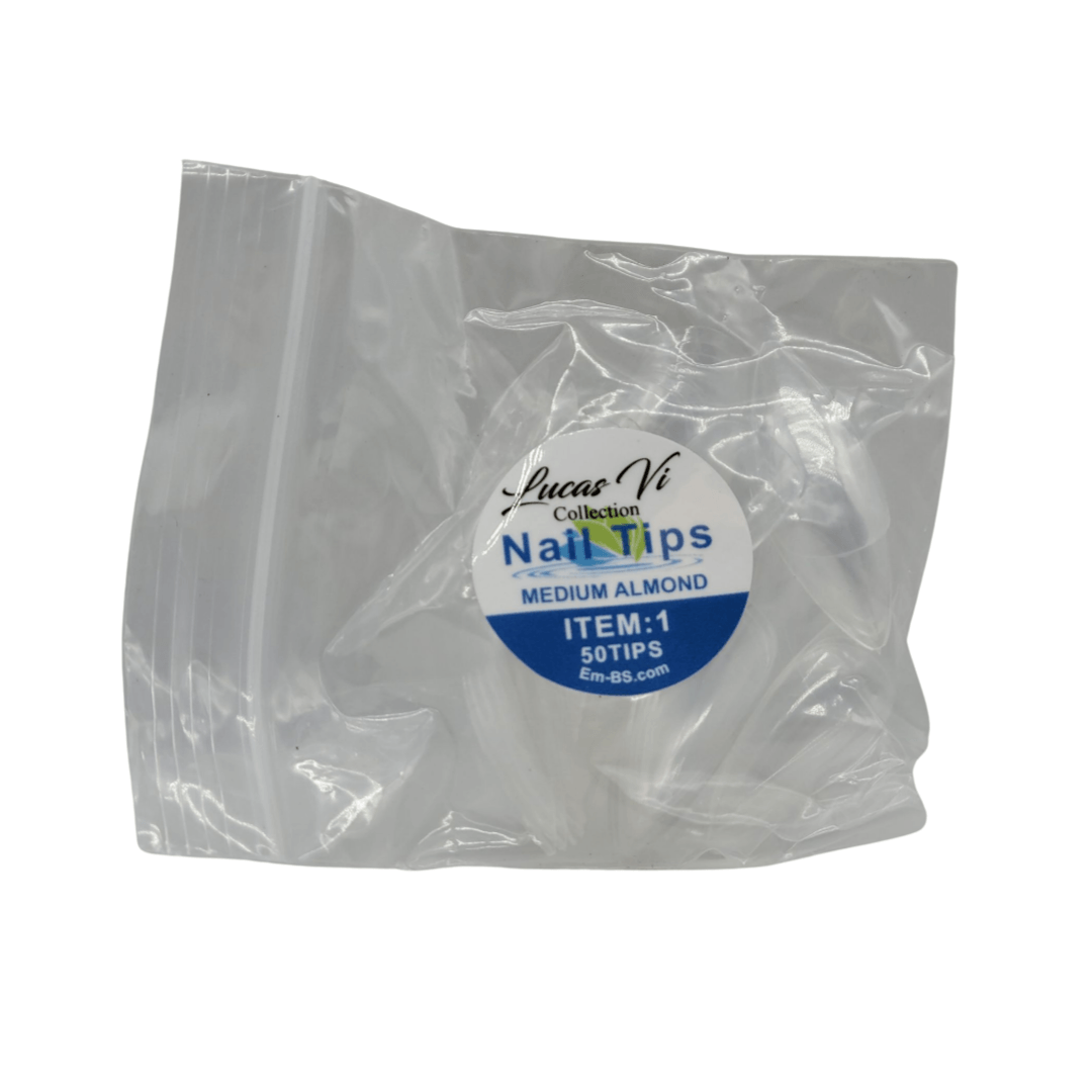 Lucas Vi Soft Gel Extension Clear Tips - Medium Almond  #1