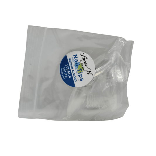 Lucas Vi Soft Gel Extension Clear Tips - Medium Almond #4