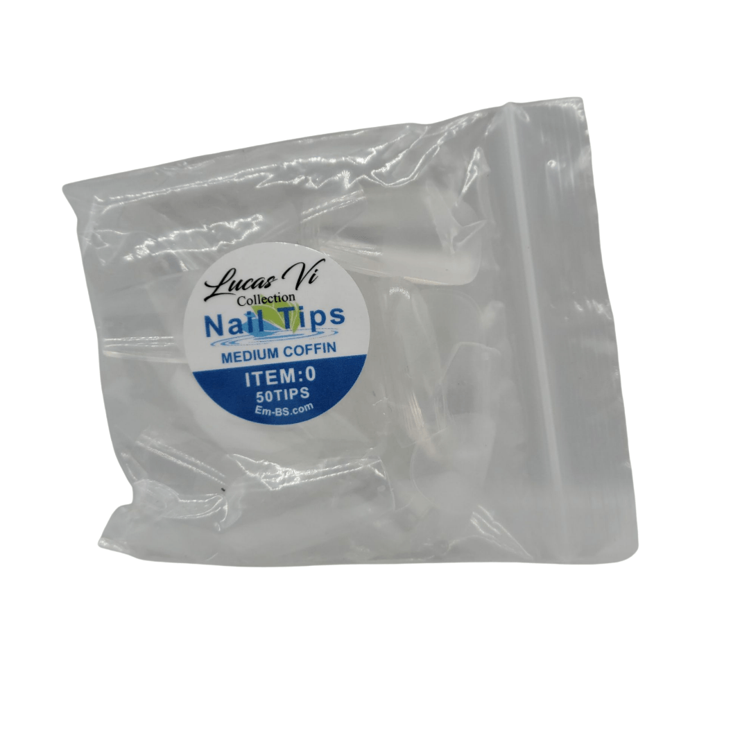 Lucas Vi Soft Gel Extension Clear Tips - Medium Coffin #0