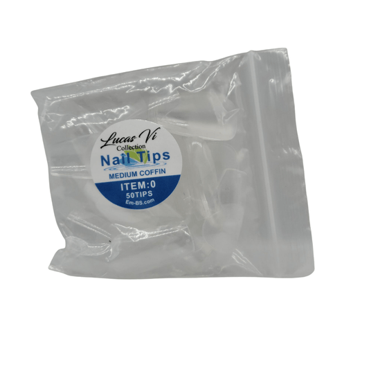 Lucas Vi Soft Gel Extension Clear Tips - Medium Coffin #0