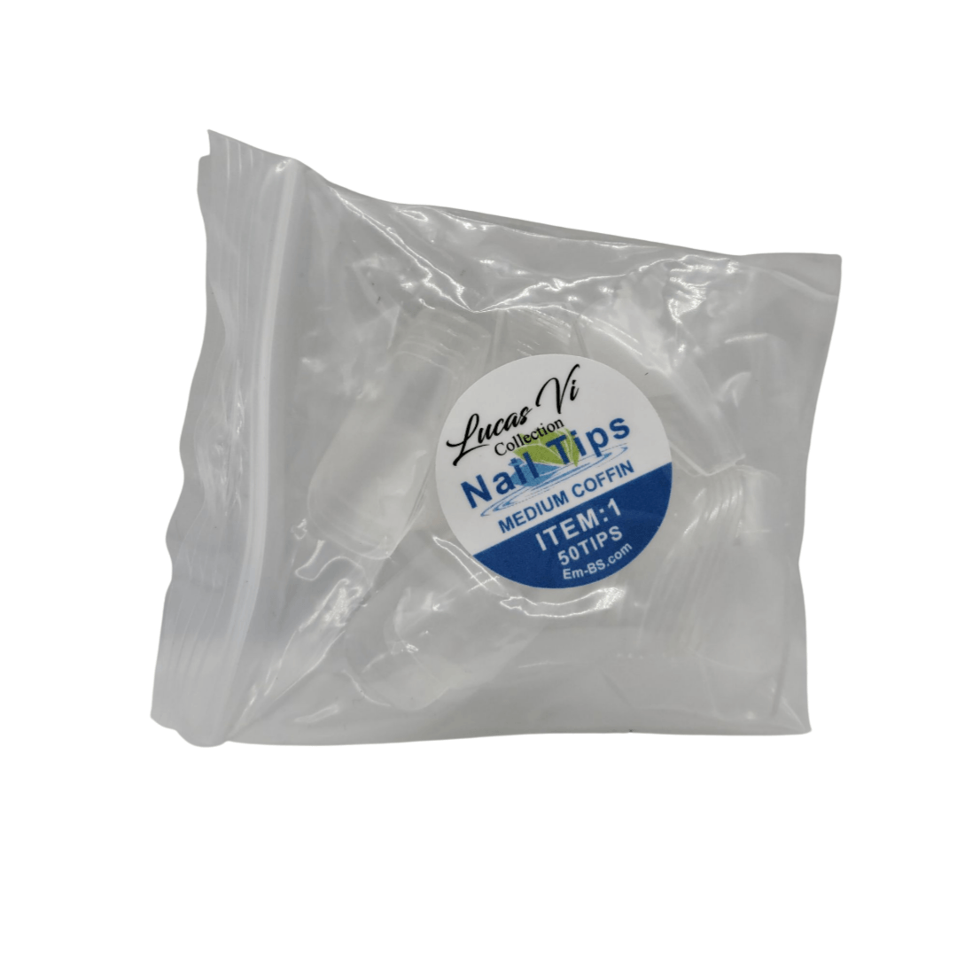 Lucas Vi Soft Gel Extension Clear Tips - Medium Coffin #1