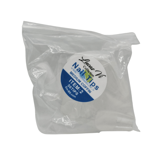 Lucas Vi Soft Gel Extension Clear Tips - Medium Coffin #2