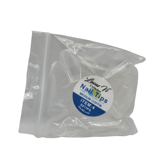 Lucas Vi Soft Gel Extension Clear Tips - Medium Coffin #4