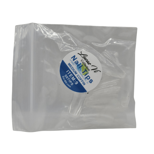 Lucas Vi Soft Gel Extension Clear Tips - Medium Coffin #9
