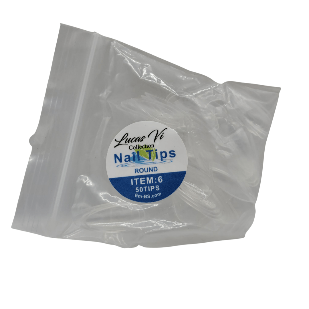 Lucas Vi Soft Gel Extension Clear Tips - Round #6