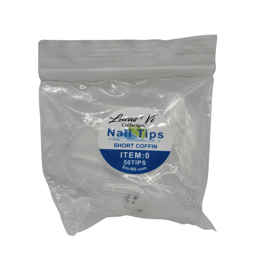 Lucas Vi Soft Gel Extension Clear Tips - Short Coffin #0