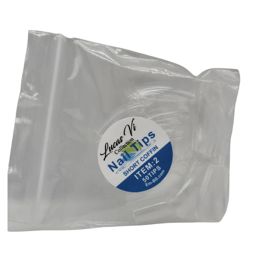 Lucas Vi Soft Gel Extension Clear Tips - Short Coffin #2