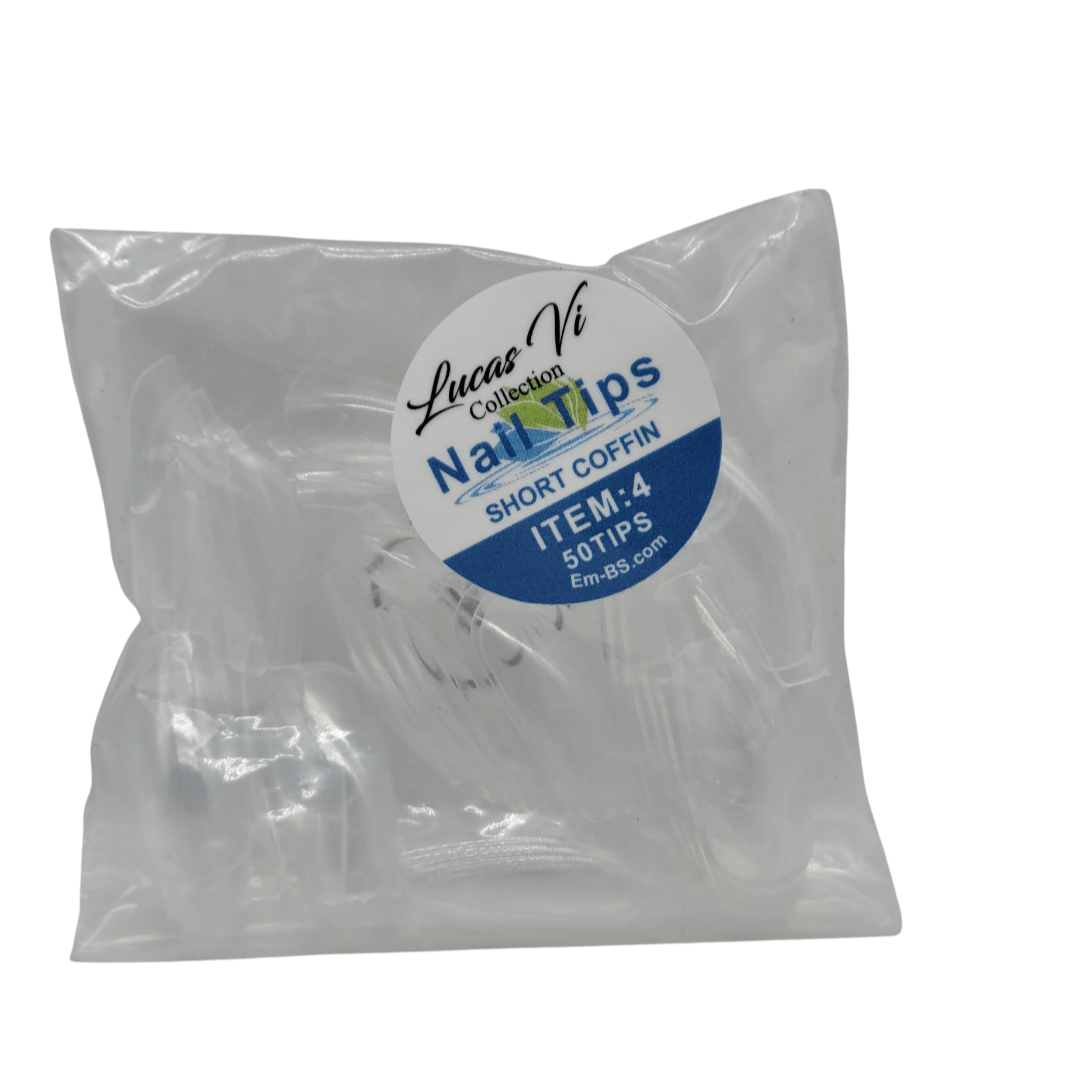 Lucas Vi Soft Gel Extension Clear Tips - Short Coffin #4