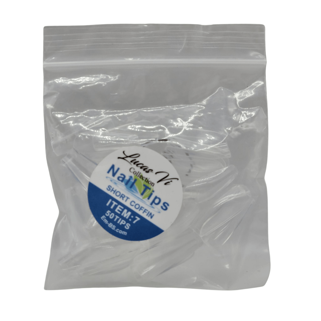 Lucas Vi Soft Gel Extension Clear Tips - Short Coffin #7