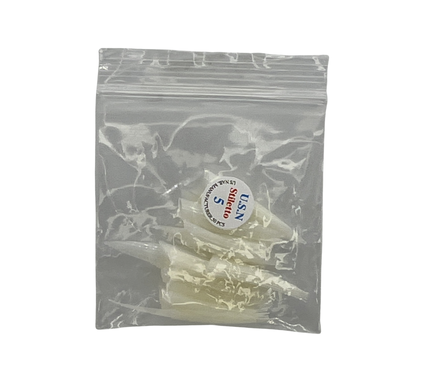 U.S.N Stiletto Natural Nail Tip #5