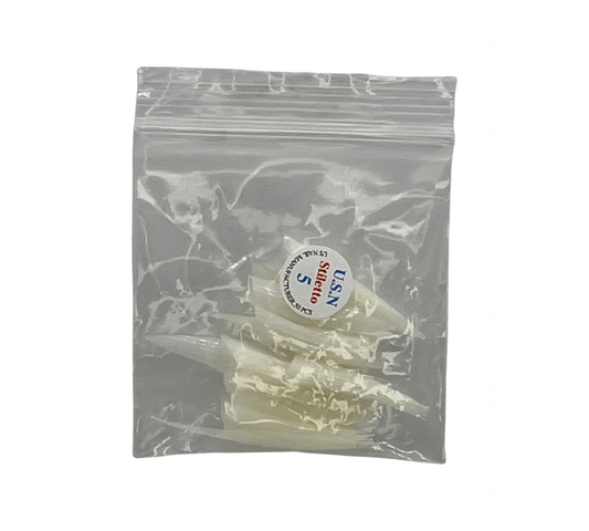 U.S.N Stiletto Natural Nail Tip #5