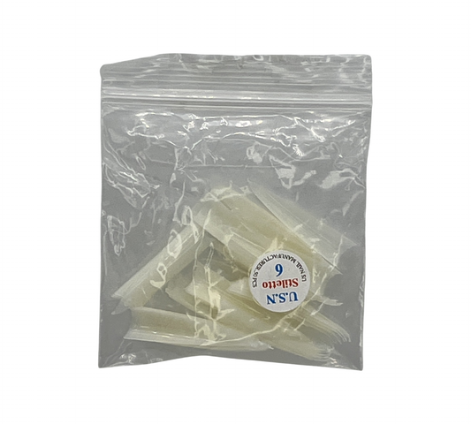 U.S.N Stiletto Natural Nail Tip #6