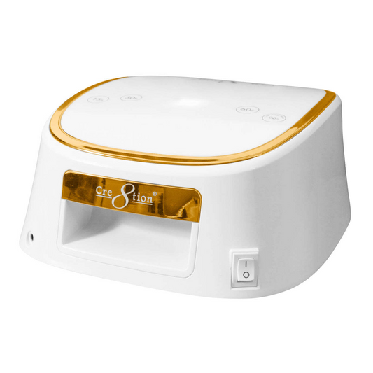 Cre8tion Cordless LED Lamp White with Gold Rim