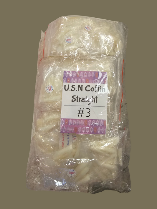 #3 - U.S.N Coffin Straight Nail Tip - BIG BAG 100pcs