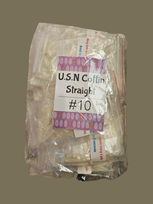 #10 - U.S.N Coffin Straight Nail Tip - BIG BAG 100pcs