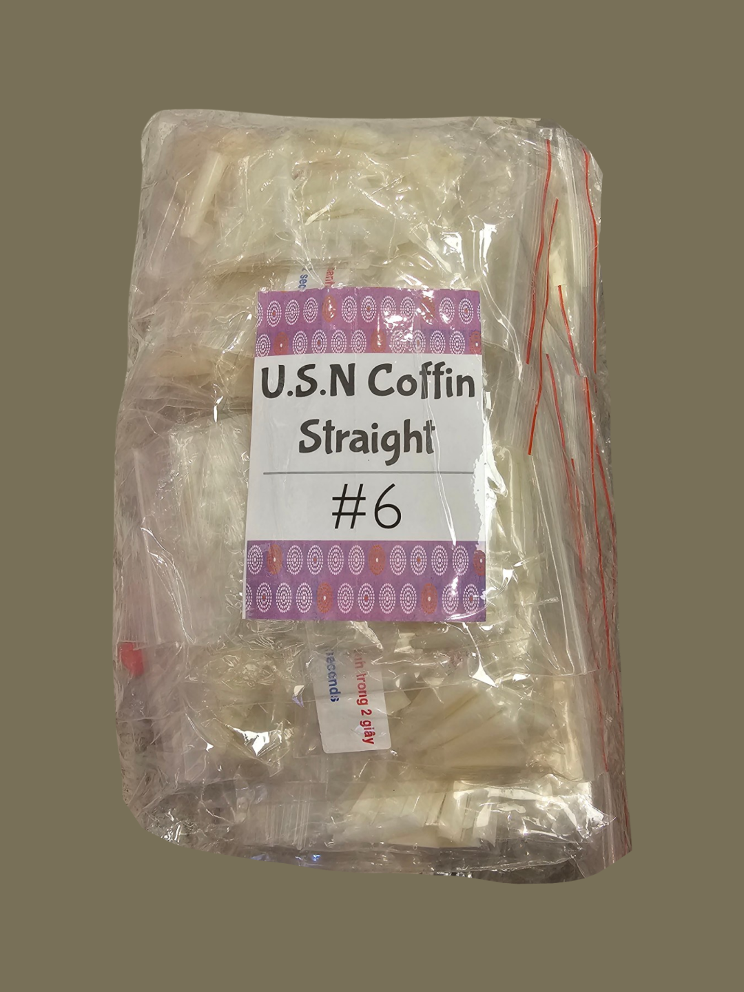 #6 - U.S.N Coffin Straight Nail Tip - BIG BAG 100pcs