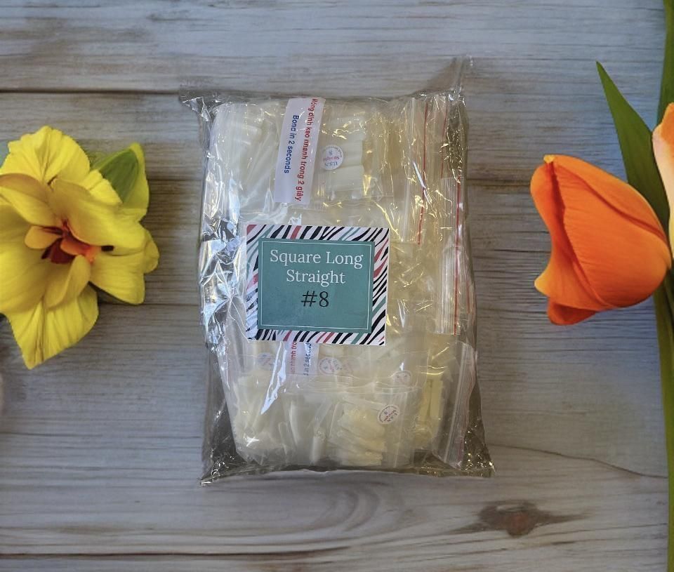 #8 - U.S.N Square Long Nail Tip - BIG BAG 100pcs