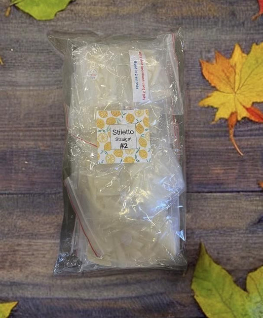#2 - U.S.N Stiletto Straight Nail Tip - BIG BAG 100pcs