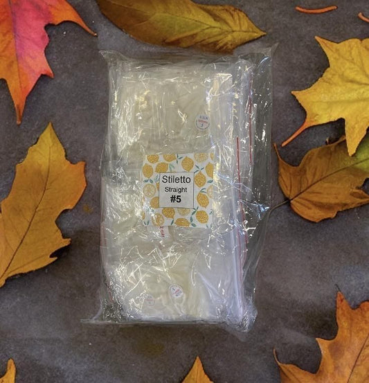 #5 - U.S.N Stiletto Straight Nail Tip - BIG BAG 100pcs