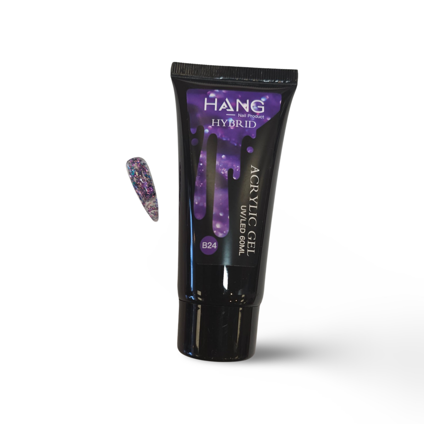 HANG Hybrid Acrylic UV/LED Polygel - B24 Blue and Purple Speckle