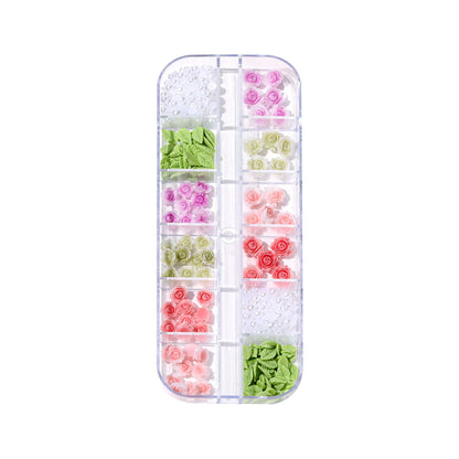 12 grid resin floral rhinestones
