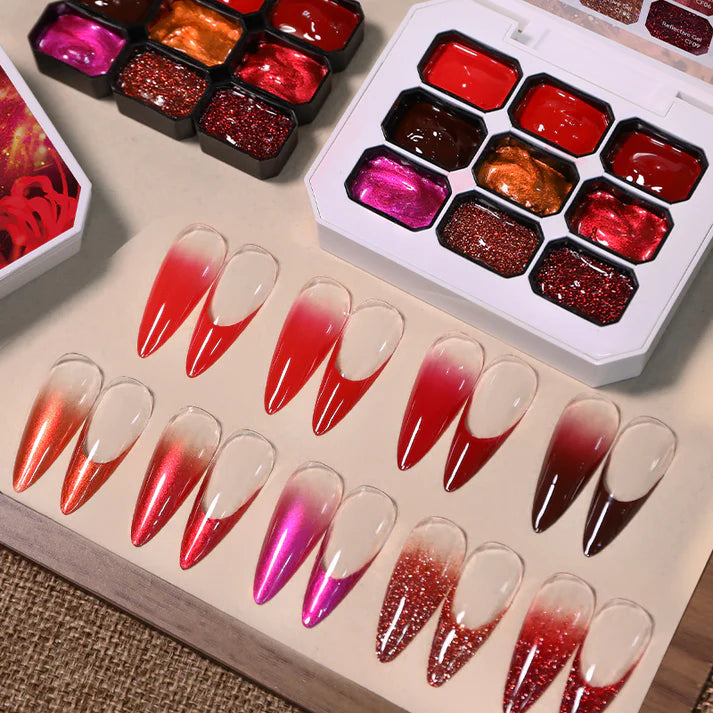 9 Colors 4 In 1 Pat Painting Gel Crimson Flicker