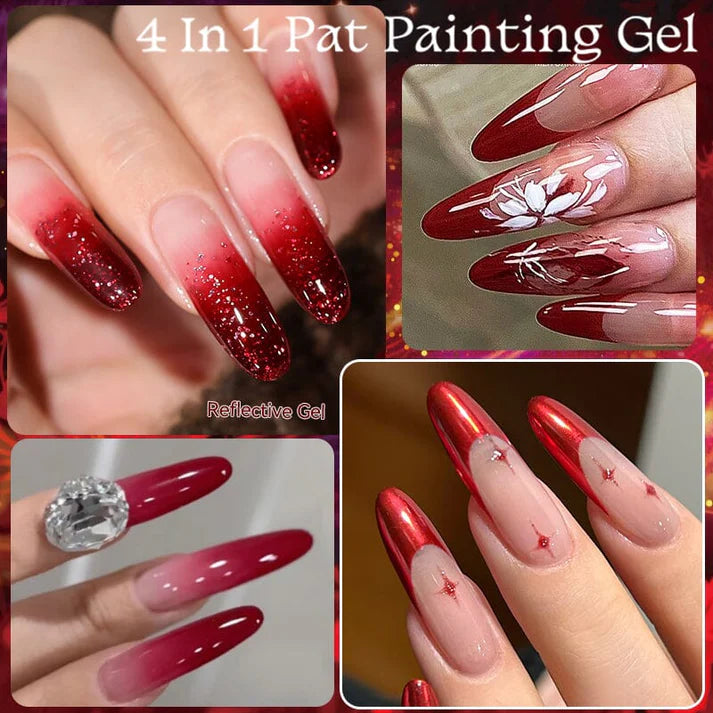 9 Colors 4 In 1 Pat Painting Gel Crimson Flicker