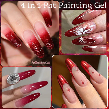 9 Colors 4 In 1 Pat Painting Gel Crimson Flicker